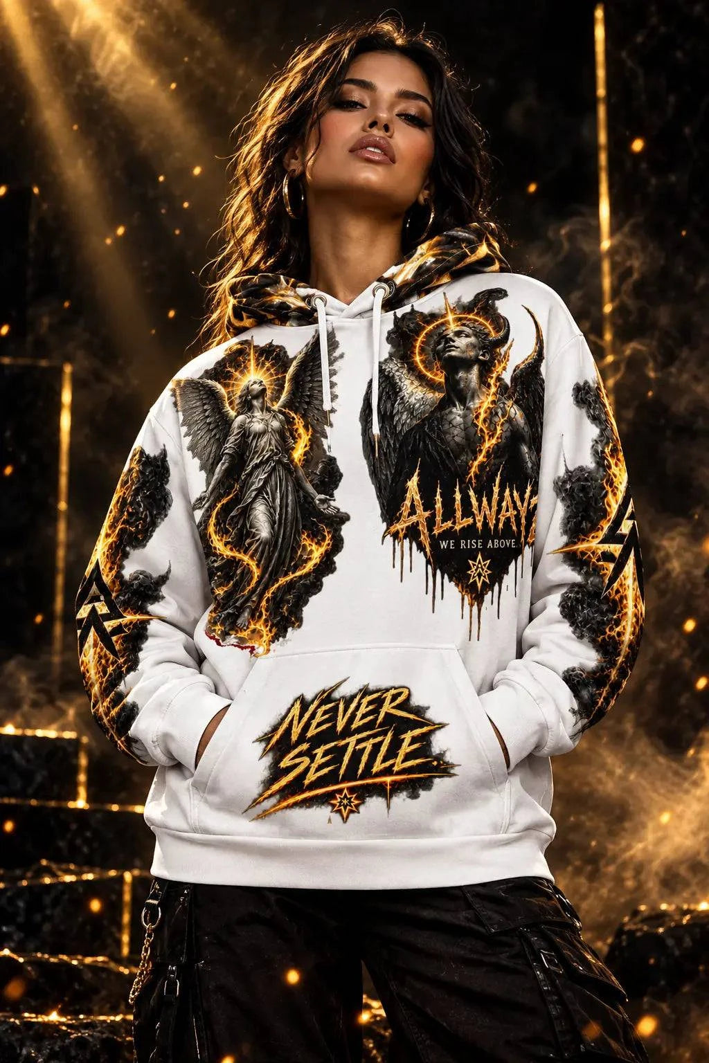 ALLWAYZ NEVER SETTLE™ | Cosmic Rebellion Hoodie