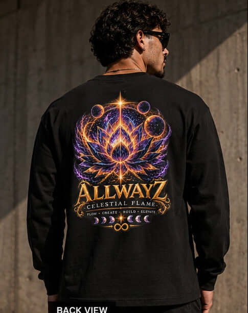Meditation Mens Heavyweight Long Sleeve Graphic T-Shirt - We Rise Above