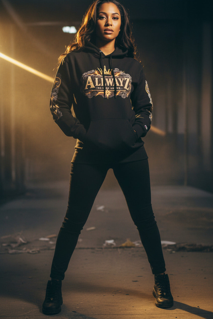 Celestial Flame Unisex Champion Graphic Hoodie - We Rise Above