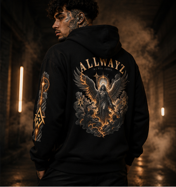 Celestial Flame Unisex Champion Graphic Hoodie - We Rise Above