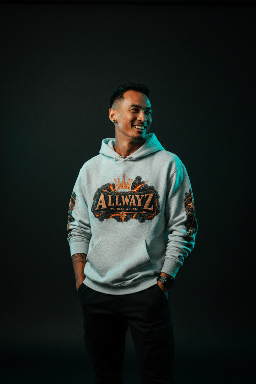 Celestial Flame Unisex Champion Graphic Hoodie - We Rise Above