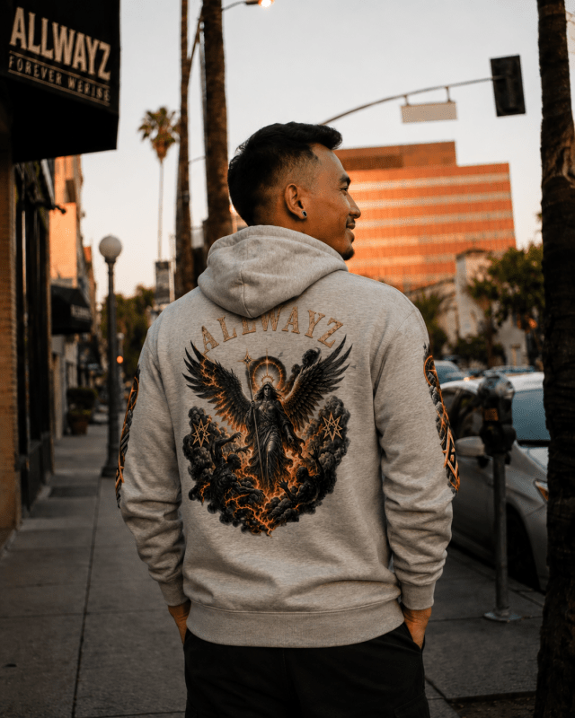Celestial Flame Unisex Champion Graphic Hoodie - We Rise Above