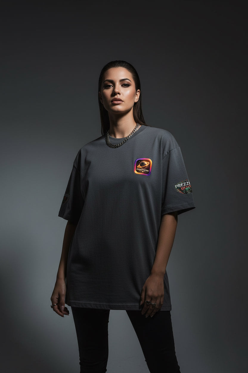 Chain Gang Oversized Faded T-Shirt | Heavyweight Streetwear Tee - We Rise Above