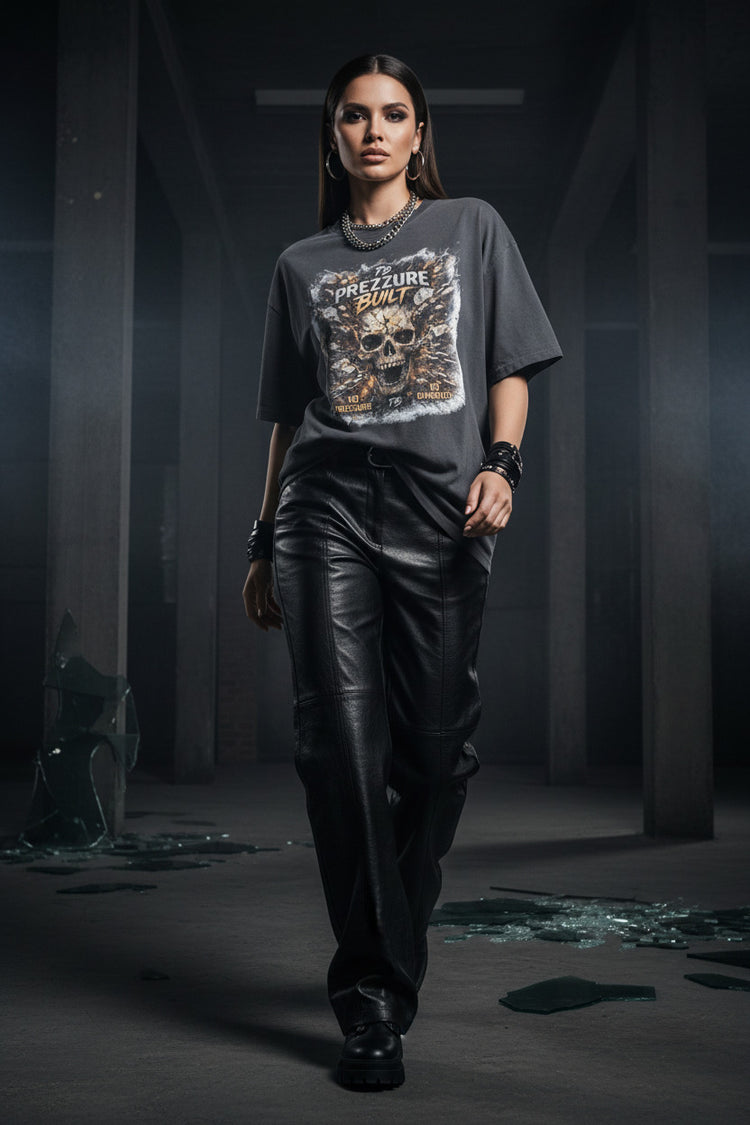 Skullz Oversized Faded T-Shirt | Premium Skull Graphic Tee - We Rise Above