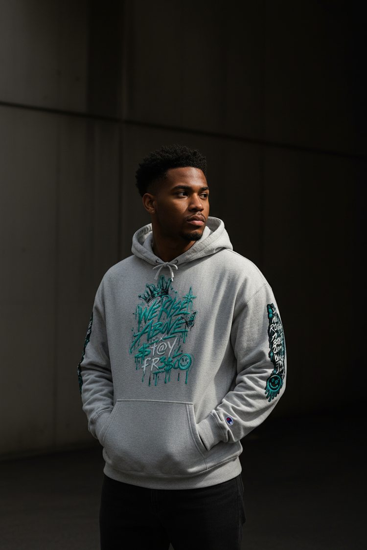 STAY FRESCO Champion Pullover Hoodie | Premium Streetwear - We Rise Above
