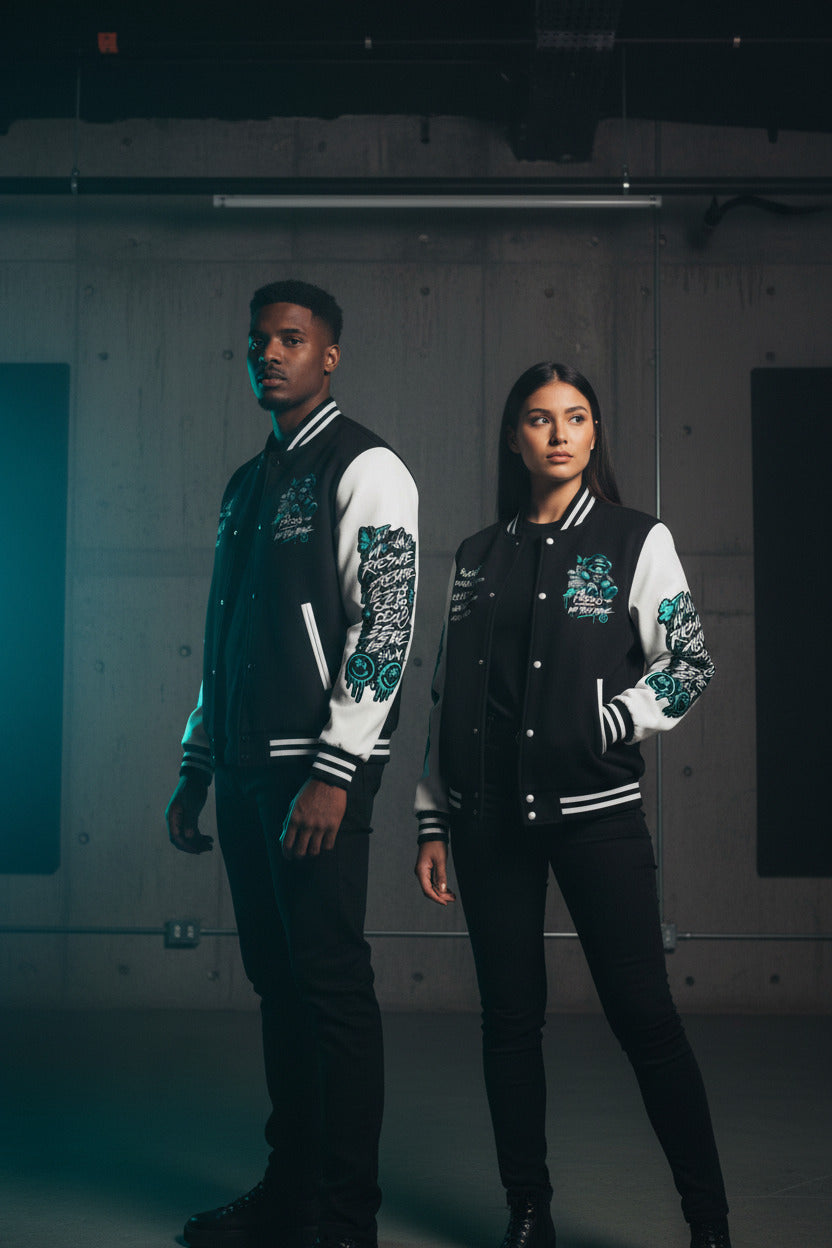 STAY FRESCO Heavyweight Letterman Jacket - We Rise Above