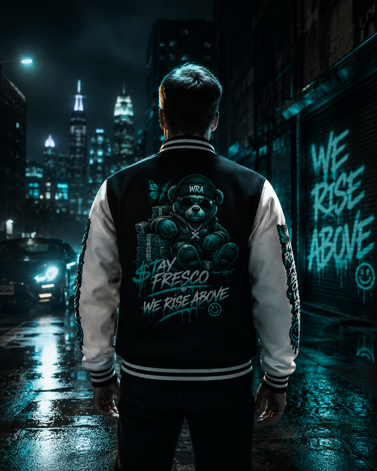 STAY FRESCO Heavyweight Letterman Jacket - We Rise Above