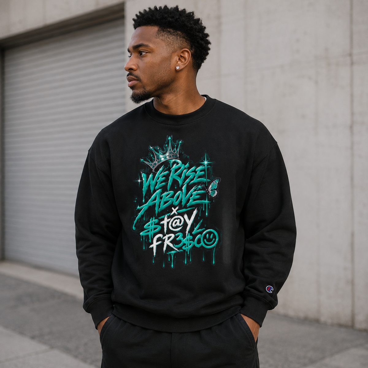 STAY FRESCO | WRA X T Y FR3 Champion Crewneck Sweatshirt - We Rise Above