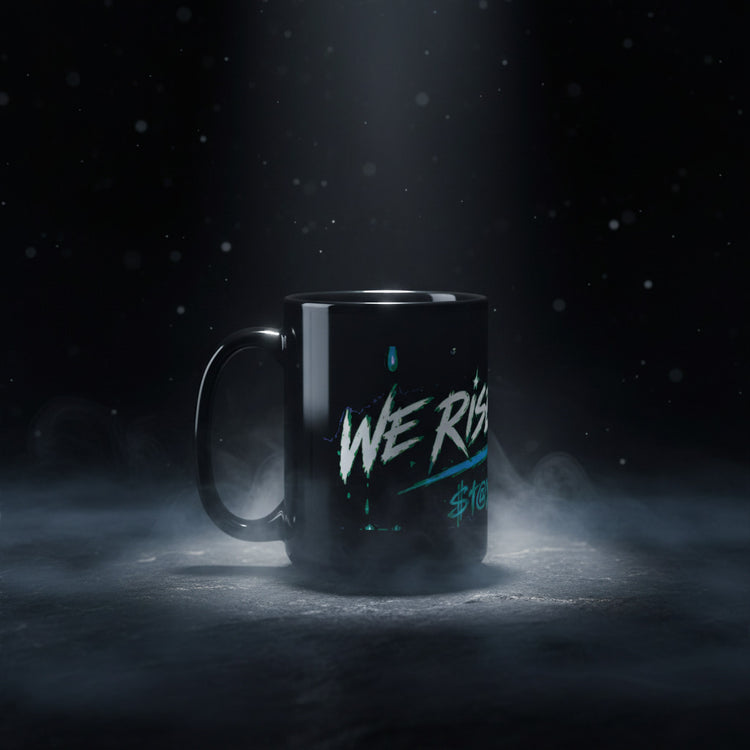 STAY FRESCO Black Glossy Mug | Streetwear Drinkware - We Rise Above