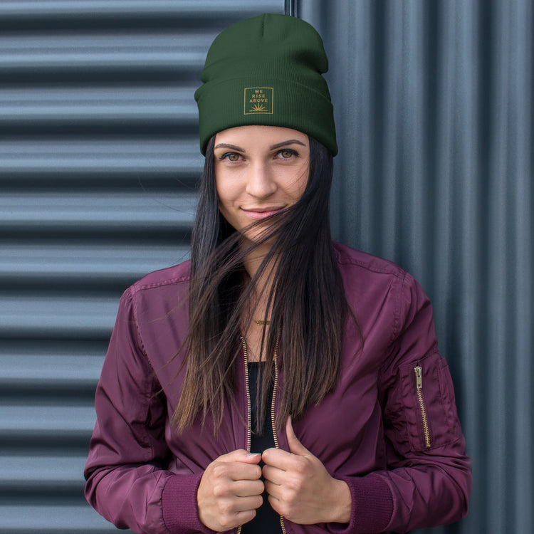 We Rise Above Beanie | Premium Knit Winter Hat - We Rise Above